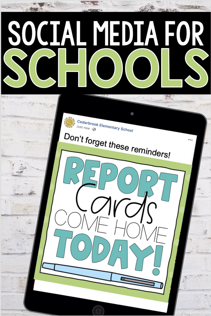 School social media announcement for report cards