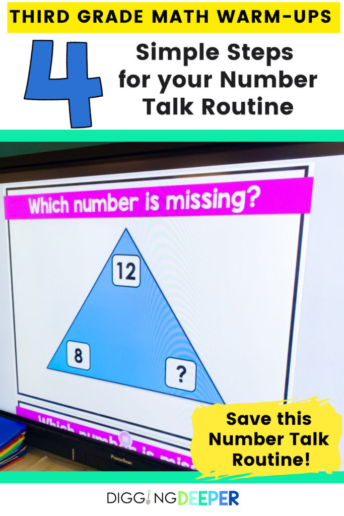 Number Talk example on classroom screen